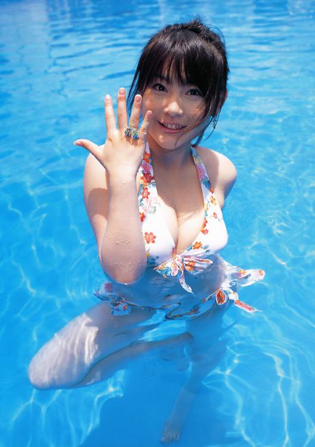 Cute asian babe with big busty boobs in little pink panties