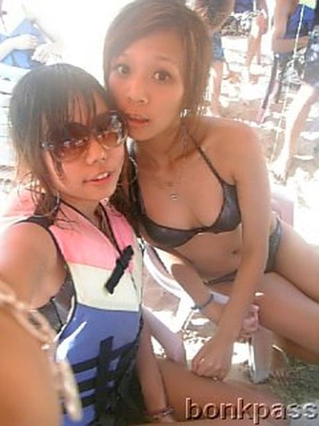 Chinese girls looking sexy in their beach bikinis