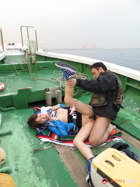 Nonoka Kaede is fucked on a boat after fishing contest