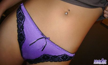 Japanese slut Asami has an excellent ass hiding under that purple sexy thong