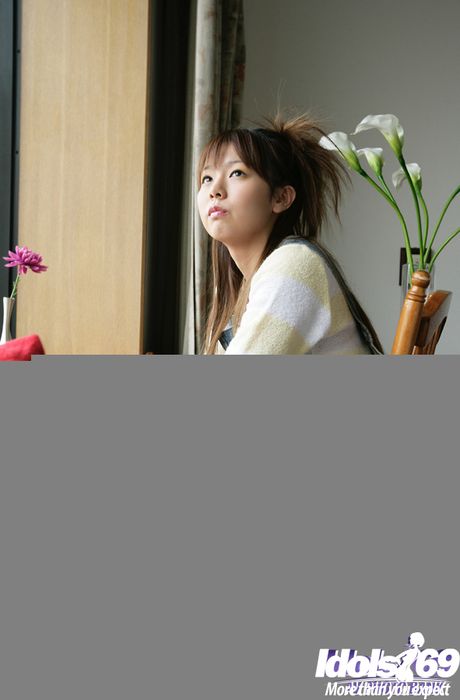 Rangy japanese young Yume Kimino in fancy skirt reveals her ass and pussy